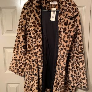 NWT leopard print coat
